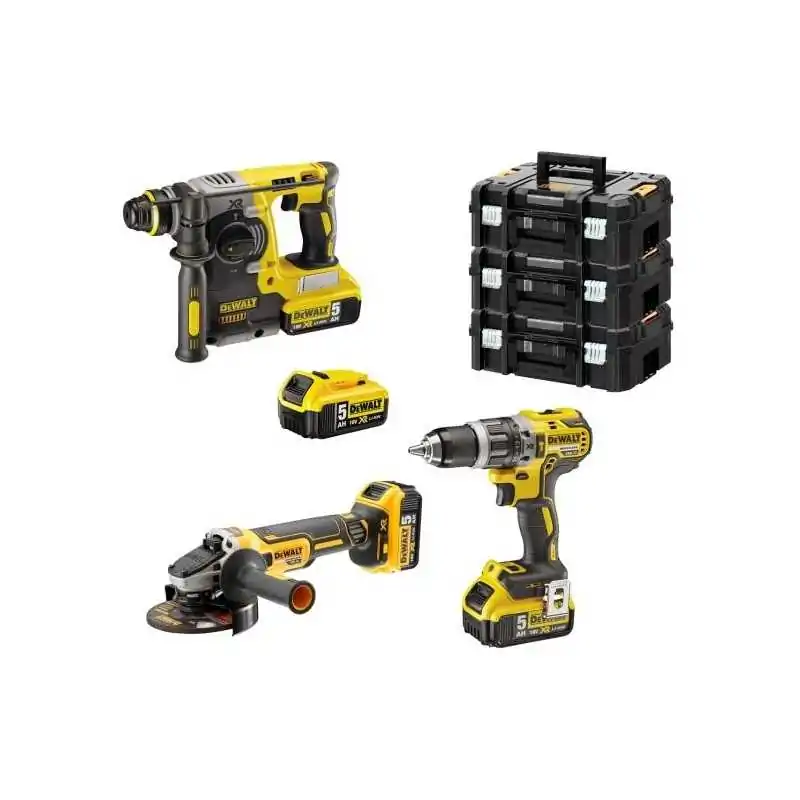 Kit de walt dck353p4t-it 18v tassellatore sds+ trapano a percussione - smerigliatrice 125mm 4 batterie 5 ah