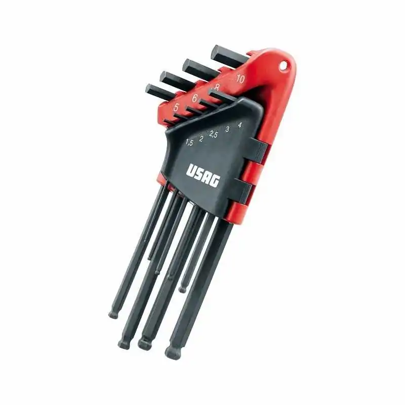 Serie di 9 chiavi maschio esagonale lunghe testa sferica usag