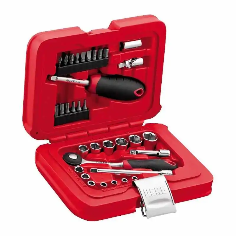 Assortimento in cassetta modulare con bussole esagonali (34 pz) usag