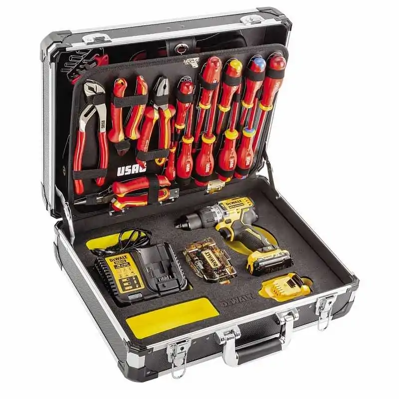 Coffret avec assortiment pour électriciens (74 pcs) usag