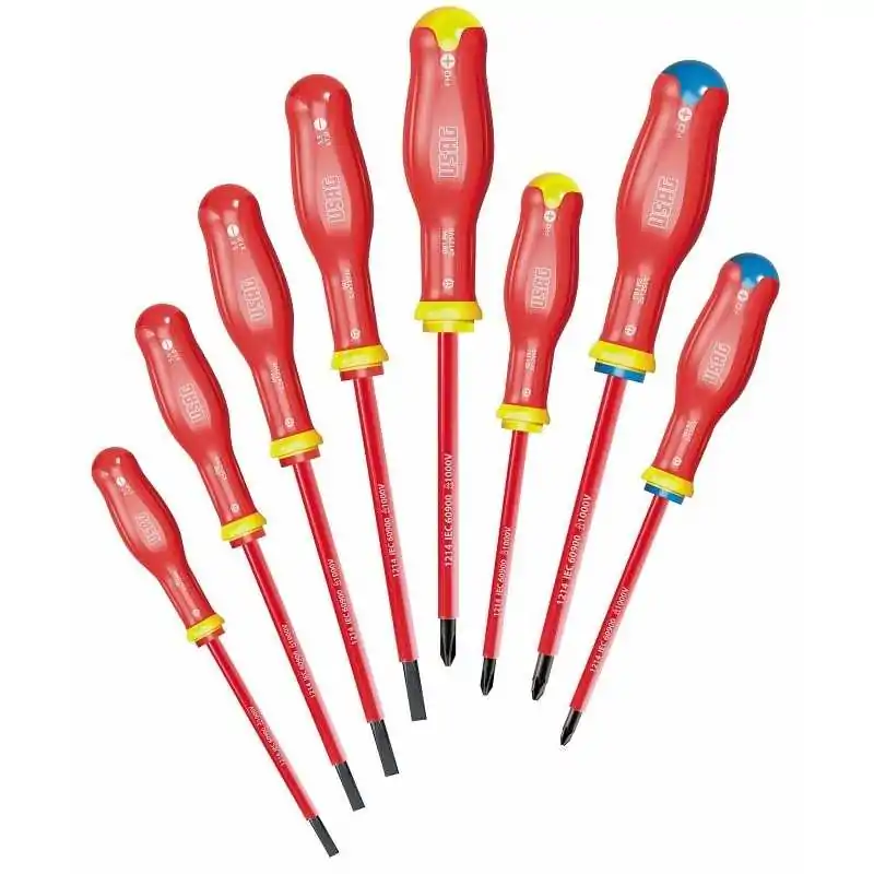 Jeu de 8 tournevis pour vis fendue usag