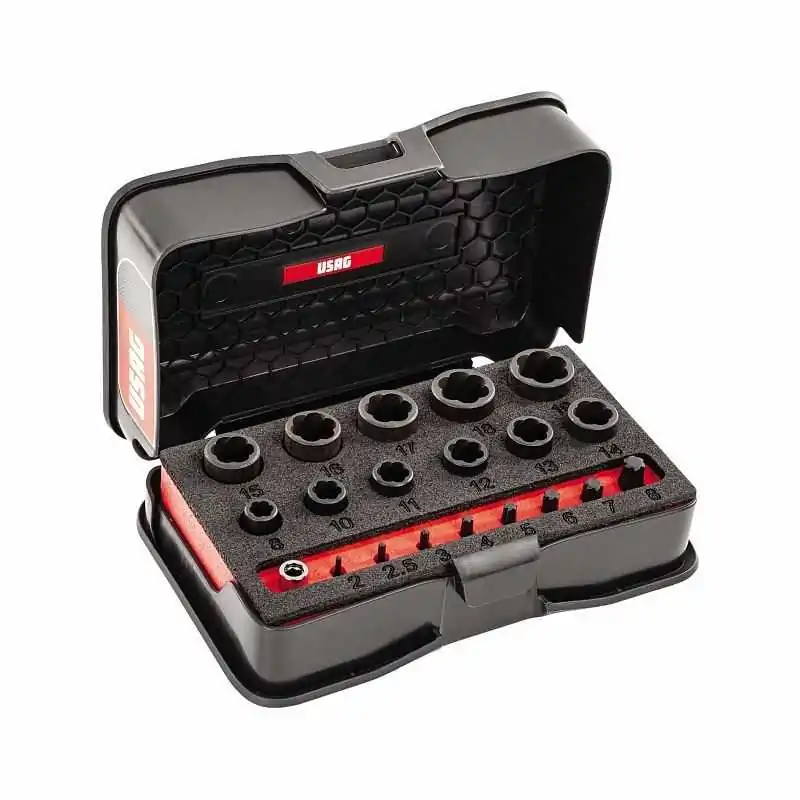 Assortimento di estrattori per viti e dadi esagonali danneggiati (20 pz) usag