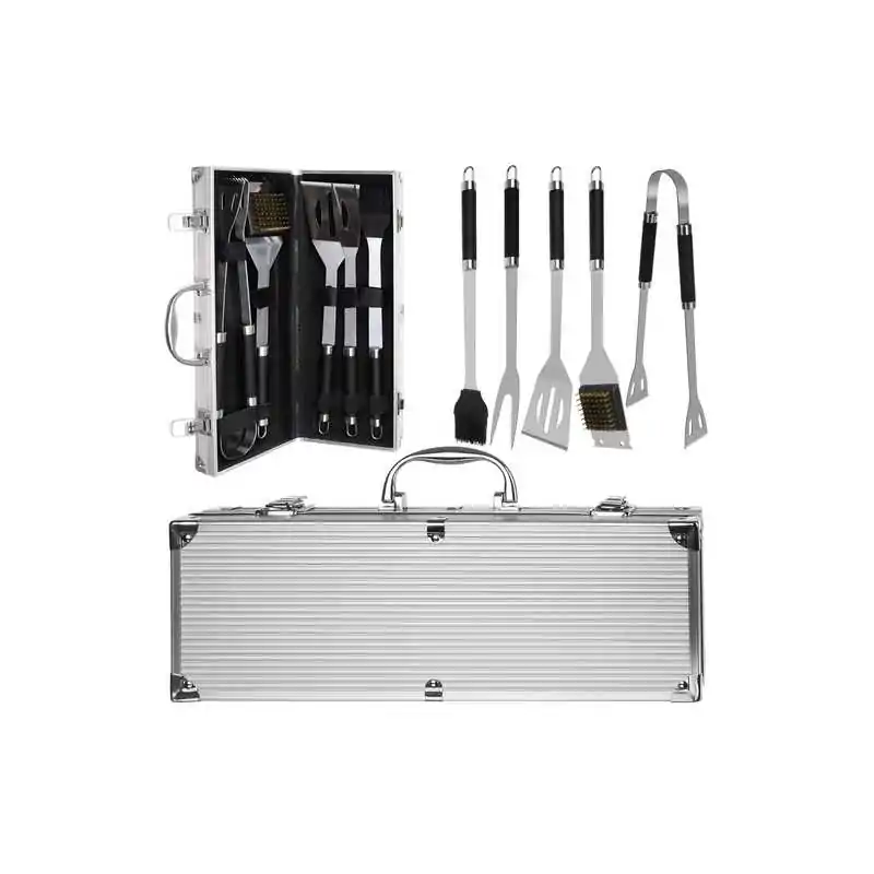 Utensili da barbecue - set di 5 accessori + valigetta