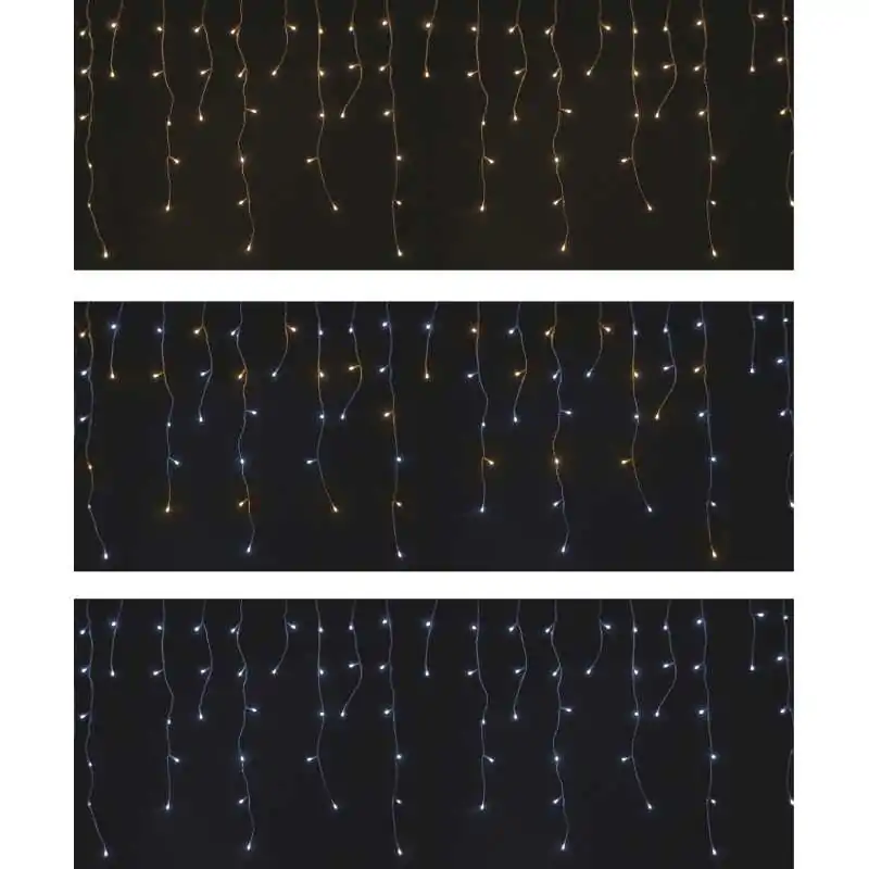 TENDA SFALSATA 128 LED CM.350X80, 2 COL. PROGRAMMABILI C/CONTROLLER, BIANCO FREDDO E CALDO, PROLUNG., C/TRASF.