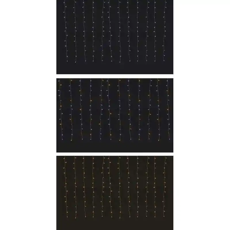 TENDA 168 LED CM.200X150, 2 COL. PROGRAMMABILI C/CONTROLLER, BIANCO FREDDO E CALDO, PROLUNG., C/TRASF.