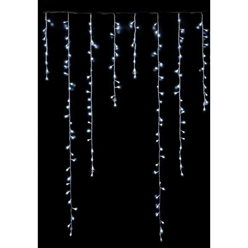 TENDA SFALSATA 680 LED BIANCHI EFFETTO NEVICATA REGOLABILE, 6 X 1,5 M , C/TRASF IP44