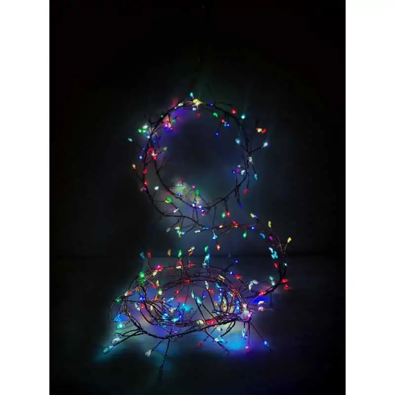 CLUSTER SU FILO DI RAME CON 300 GOCCE DI LED RGB 2 MT., GIOCHI DI LUCE AUTOMATICI, CON TRASF. IP20