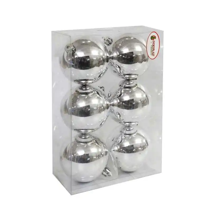 6 SFERE PLASTICA PLASTICA D.80 IN SCAT. ARG. LISCE