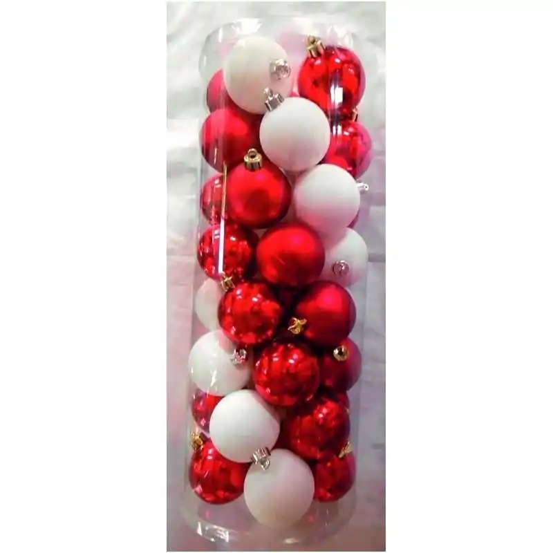 SET 40 SFERE PLASTICA D.60 BIANCO/ROSSO