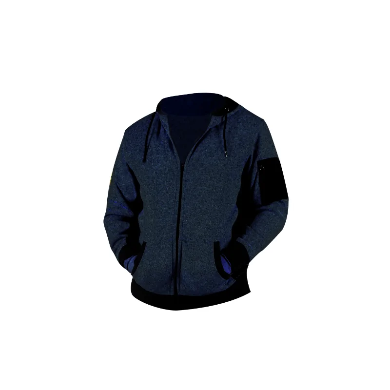 Giubbino poliestere/softshell blu/nero