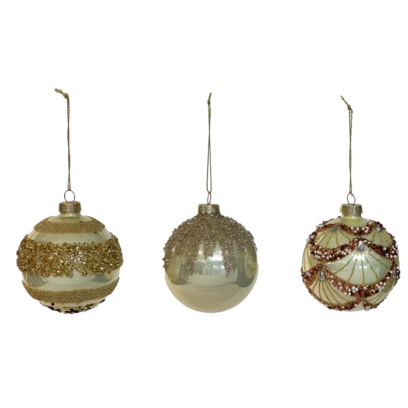 SET 12 SFERE NATALE VETRO CARDINAL 80MM GREEN TEA, MOD. ASS.