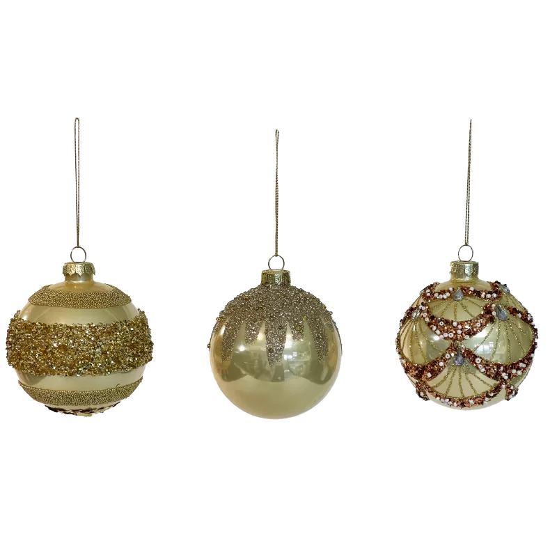 SFERA VETRO CARDINAL 80MM CHAMPAGNE, MOD. ASS.