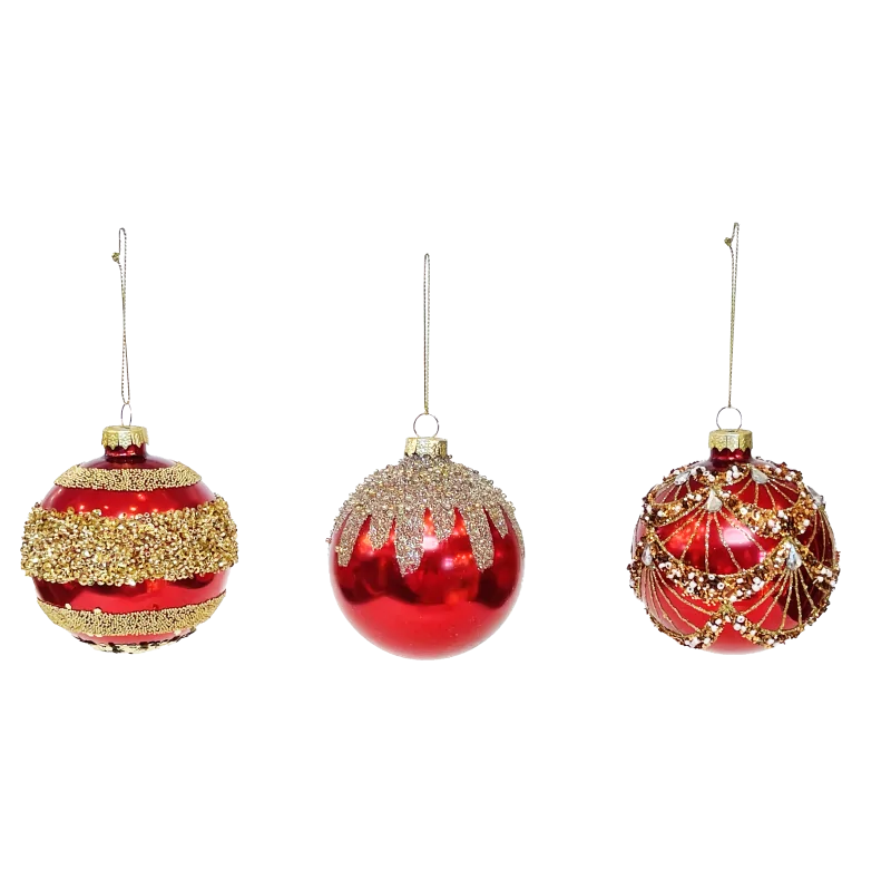 SFERA VETRO CARDINAL 80MM RED, MOD. ASS.