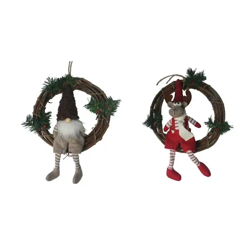 SET 2 FUORIPORTA DEC GNOMO-RENNA D 20 CM, 2 ASS