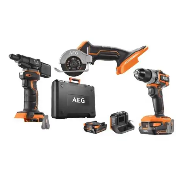 Aeg Kit 3 in 1 Trapano-Smerigliatrice-Rivettatrice