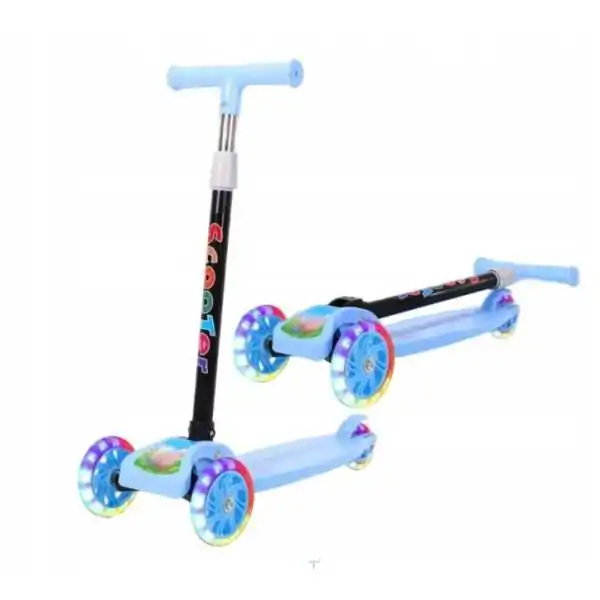 Monopattino pieghevole a tre ruote, blu