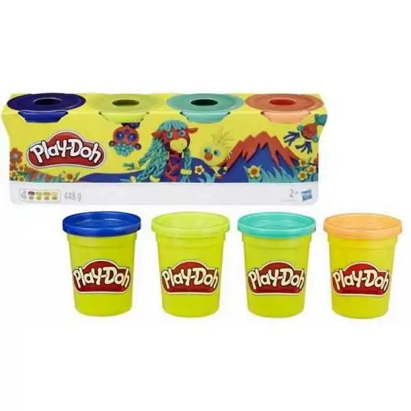 Argilla Play-Doh 4 pezzi 448 grammi assortiti 7,5x