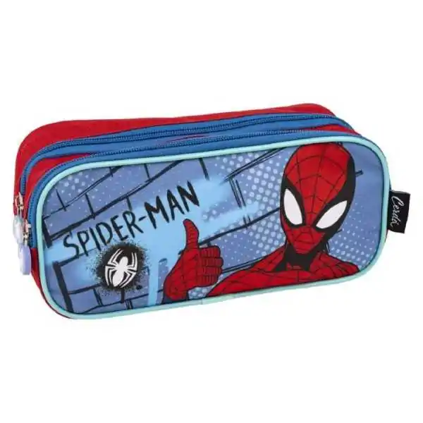 Spiderman - astuccio 2 scomparti, blu