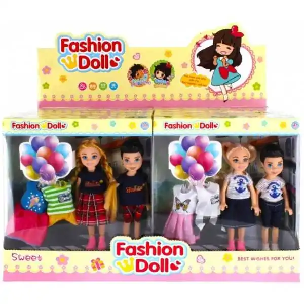 Bambola 15cm + accessori 18x20x5 2pz mix4 mesi per