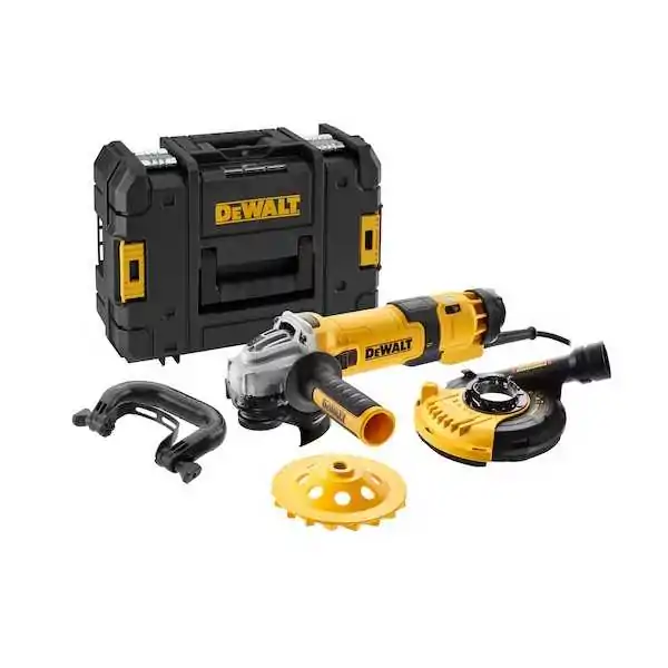Dewalt Smerigliatrice Angolare 125mm 1500W Con Tazza Diamantata E Cuffia Di Protezione
