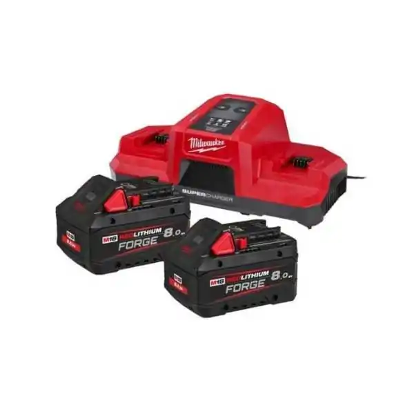 Milwaukee M18 FORGENRG-802DBSC Kit Energy Forge 2pcs M18 FB8 18V 8Ah + Double Chargeur