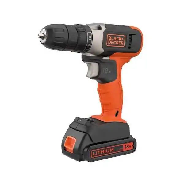 Black+Decker Trapano Avvitatore A Batteria 18V- 1,5Ah