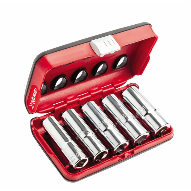 Assortiment Usag en coffret bi-matière avec douilles longues à embouchure hexagonale spéciale X-Grip (5 pièces)