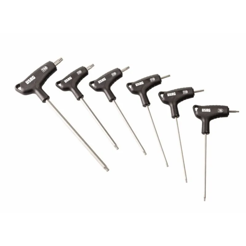 Usag Serie di 6 chiavi maschio con profilo TORX® speciale X-Grip e impugnatura bimateriale