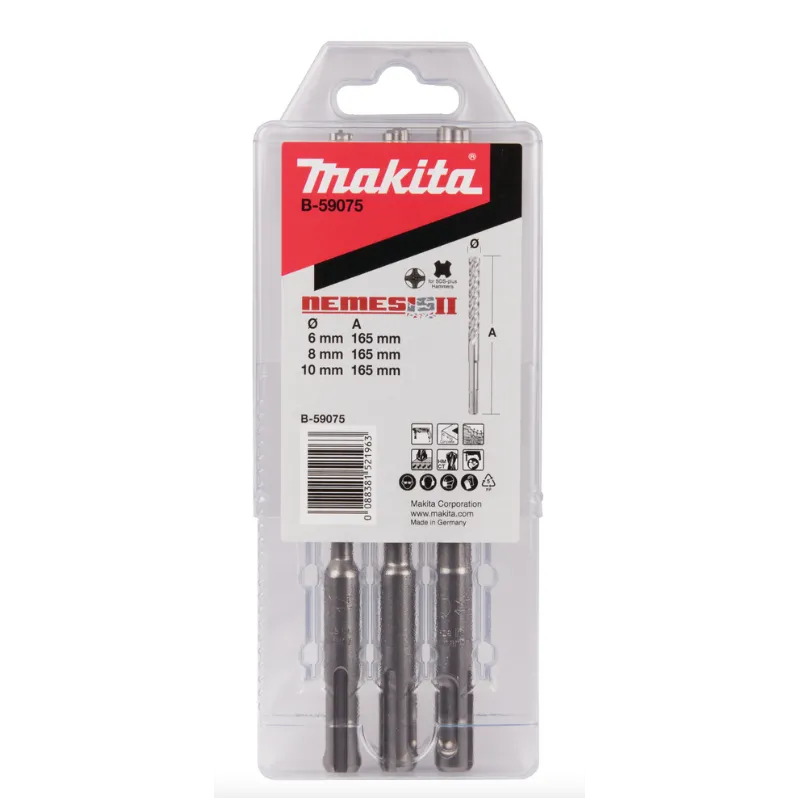 Makita Set 3 Pezzi Punte SDS-PLUS (6/8/10mm) Makita Set 3 Pezzi Punte SDS-PLUS (6/8/10mm)